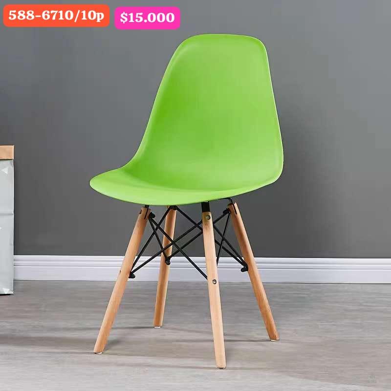 Silla Moderna Nórdica de Plástico y Madera