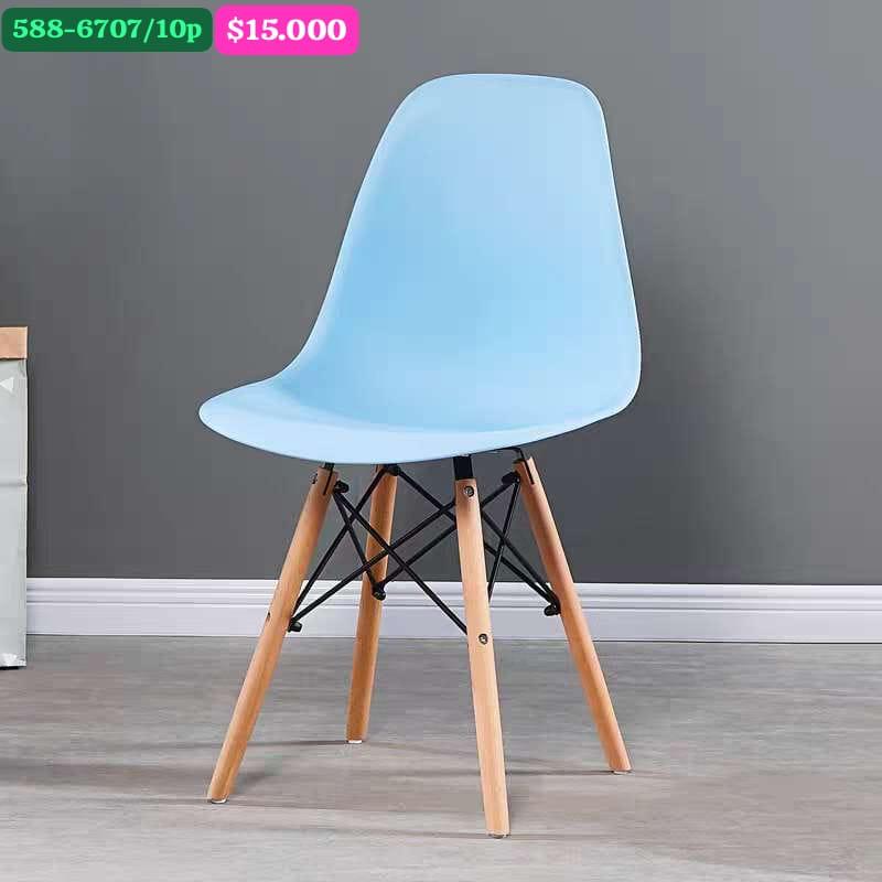 Silla Moderna Nórdica de Plástico y Madera