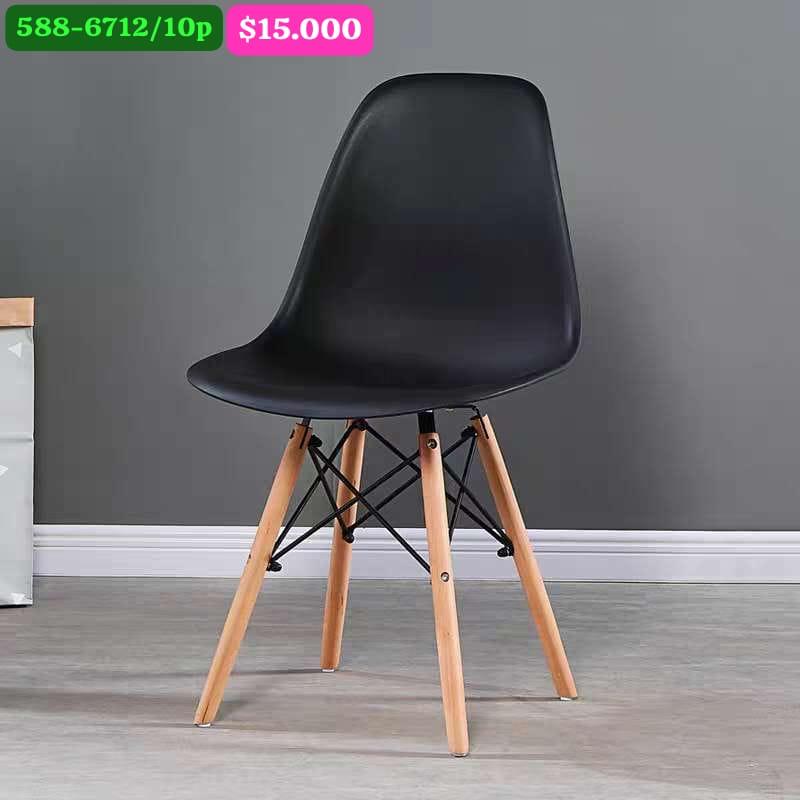 Silla Moderna Nórdica de Plástico y Madera