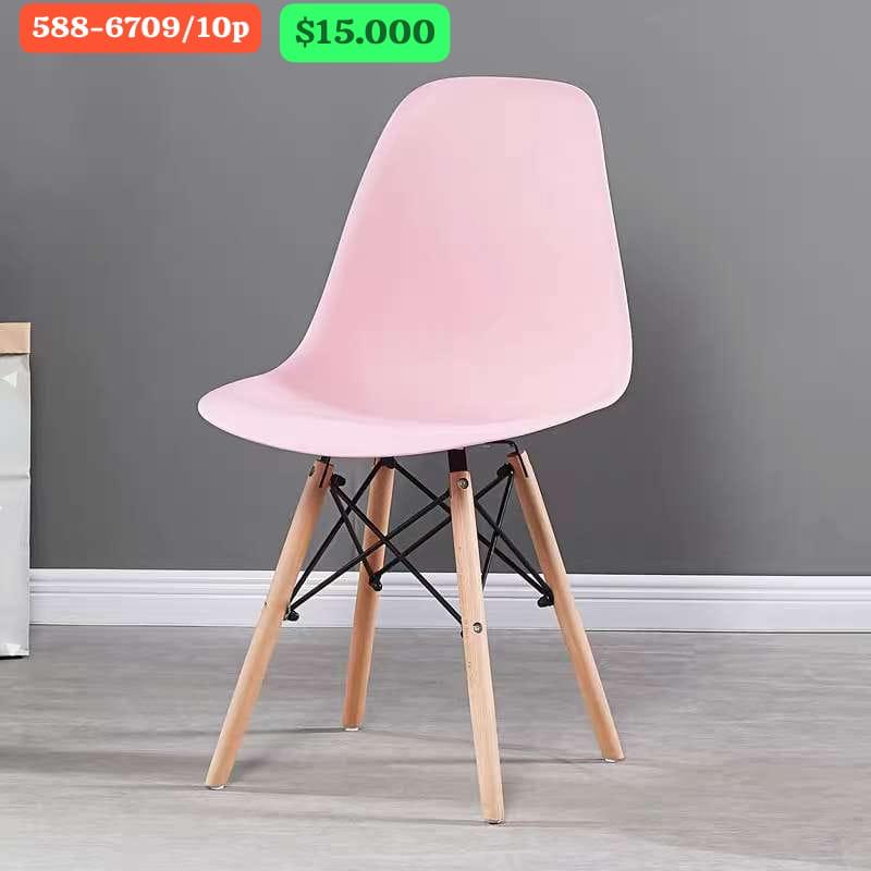 Silla Moderna Nórdica de Plástico y Madera